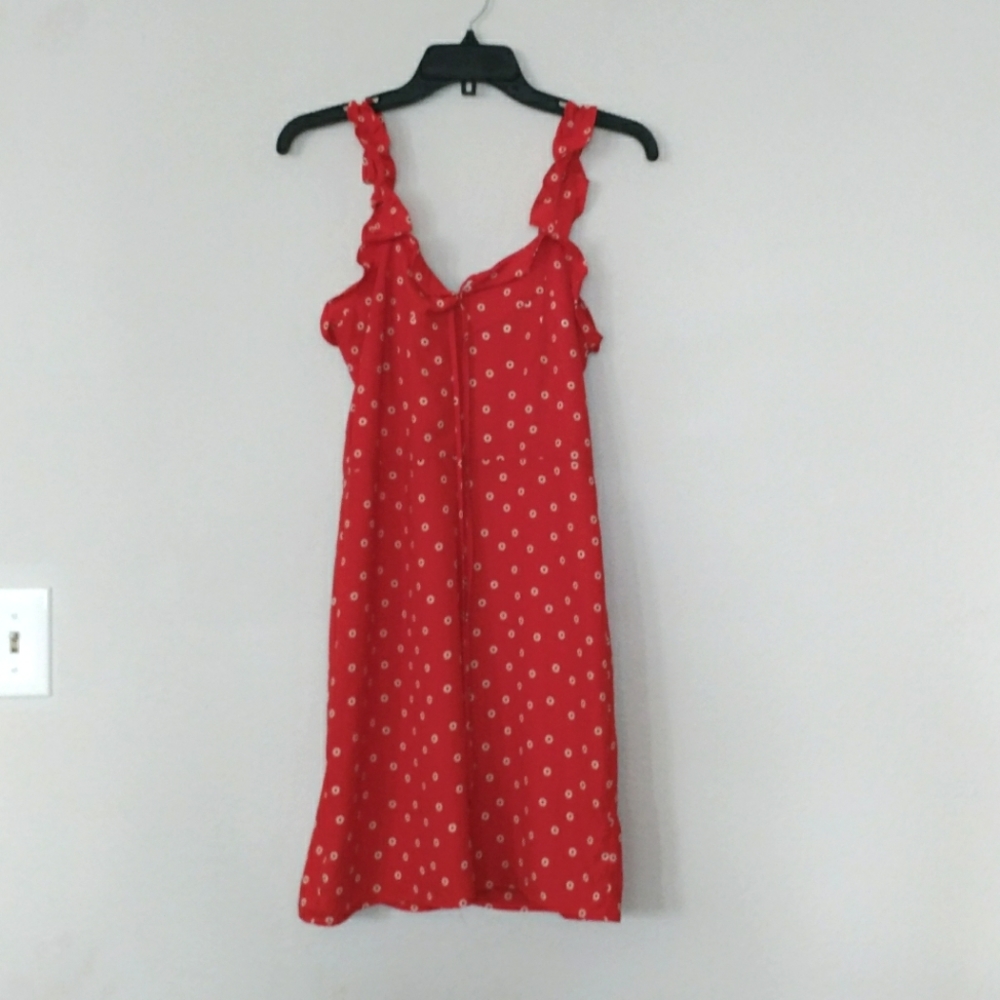 Sugar Lips Red Daisy Print Sun Dress (XS)